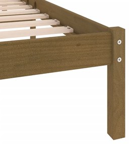 Estrutura de cama 120x200 cm pinho maciço castanho mel