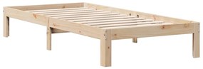 Cama com estante sem colchão 90x190 cm pinho maciço