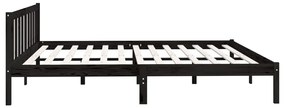 Estrutura de cama 200x200 cm madeira de pinho maciça preto