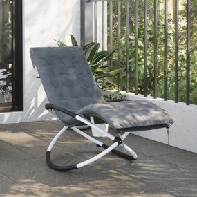 vidaXL Almofadão para espreguiçadeira 160x50x10 cm camurça cinzento