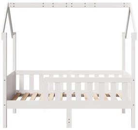 Cama infantil formato casa 70x140 cm pinho maciço branco