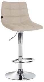 Banco de bar Jerry em tecido com estrutura cromada 87-108,5 x 43 x 46,5 cm Creme