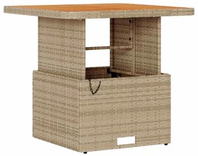 Conjunto de Jantar para Jardim em 3 Peças com Almofadas Bege em Rattan