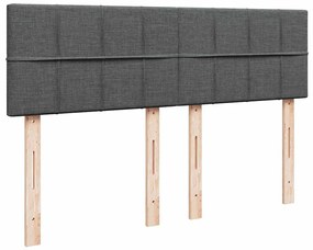 Cama com molas/colchão 160x200 cm tecido cinzento-escuro