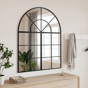 vidaXL Espelho de parede arqueado 80x100 cm ferro preto