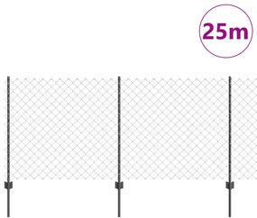 Conjunto de Cerca de Jardim Conjunto de 2 Cinza Aço Galvanizado