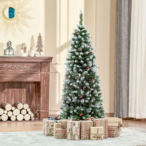 HOMCOM Árvore de Natal Artificial 150cm Ignífugo com 408 Ramos 28 Baga