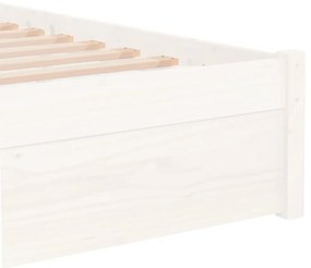 Estrutura cama pequena solteiro 75x190 cm madeira maciça branco