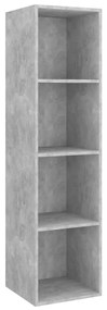 Armário de parede p/ TV 37x37x142,5cm contrap. cinzento cimento