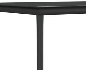 5 pcs conjunto jantar p/ jardim c/ almofadões vime PE/aço preto