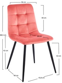 Cadeira Stuhl Veludo - Rosa