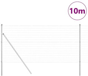 Cerca Euro com 7 postes, 1 x 10 m em aço galvanizado