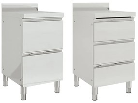 vidaXL Armários de cozinha comerciais 2 pcs aço inoxidável