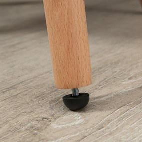 HOMCOM Cadeira de Sala de Jantar Cadeira Estofada em Linho Sintético com Apoio para os Braços e Pés de Madeira para Escritório Dormitório Carga 120kg 57x56x72cm Cinza