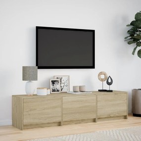 Móvel de TV com luzes LED derivados de madeira carvalho sonoma