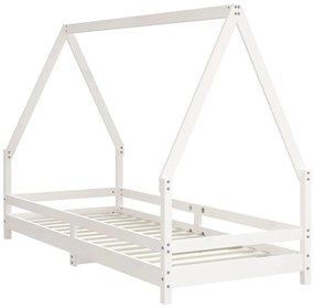 Estrutura de cama infantil 80x200 cm pinho maciço branco