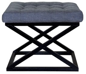 Pouffe Capraz – Preto e Azul – 50x42x40 cm
