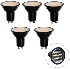 Conjunto de 5 Lâmpadas LED GU10 Reguláveis 50mm Favo de Mel 6W 400 lm 3000K