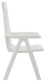 Cadeiras de jardim reclináveis 2 pcs PP branco