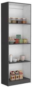 Estante Home com 4 prateleiras abertas, 180,6 x 62,8 x 29,9 cm Cinzento mate/ Branco