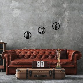 Acessório Decorativo de Parede Just Music – Preto – 25 cm (3 Peças)