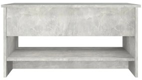 Mesa de centro 80x50x40cm derivados de madeira cinzento cimento