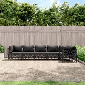 vidaXL 6 pcs conjunto lounge de jardim com almofadões aço antracite