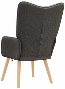Poltrona Relaxante vidaXL Cinza Escuro em Tecido de Lã Curly
