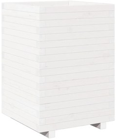 Vaso/floreira de jardim 50x50x72,5 cm pinho maciço branco