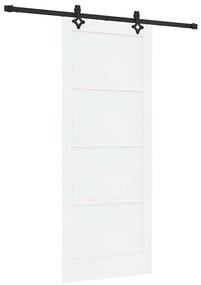 Porta Deslizante vidaXL com Conjunto de Ferragens Branca 86x211 cm Mad