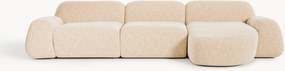 Sofá de canto modular em bouclé Wolke (4 lugares)
