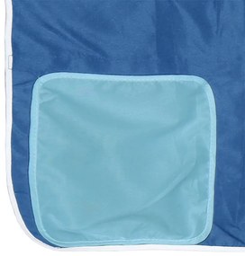 Cama alta p/ criança c/ cortinas 90x200 cm pinho maciço azul
