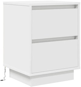 Armário de cabeceira com luzes LED branco 38x34x50 cm