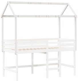 Telhado de cama infantil 207x80,5x151,5 cm pinho maciço branco