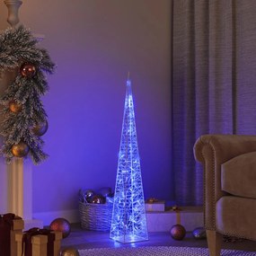 328961 vidaXL Cone de iluminação decorativo c/ LEDs azuis acrílico 90 cm