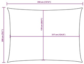 Para-sol vela tecido oxford retangular 2x3,5m cinza-acastanhado