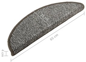 Tapete/carpete para degraus 15 pcs 65x21x4 cm antracite
