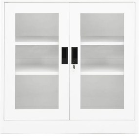 Armário de escritório 90x40x90 cm aço branco