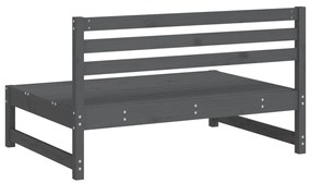 Sofá de centro para jardim 120x80 cm pinho maciço cinzento