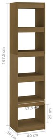 Estante/divisória 40x30x167,5 cm pinho maciço castanho mel