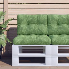 vidaXL Almofadão para sofá de paletes 50x40x12 cm tecido padrão folhas