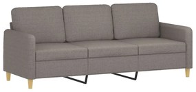 4 pcs conjunto de sofás com almofadas tecido cinza-acastanhado