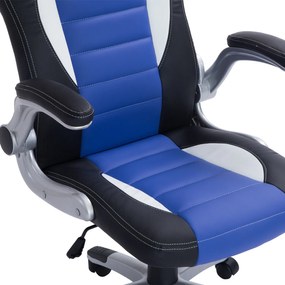 HomCom Cadeira giratória de escritório executivo preto azul e branco