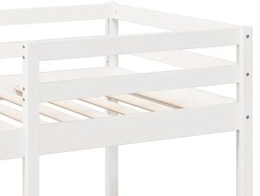 Cama alta c/ secretárias/prateleiras 90x200 cm pinho branco