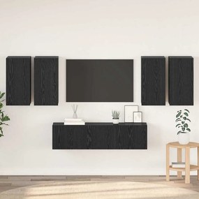 vidaXL Conjunto de móvel de TV 6 pcs Carvalho Preto 60 x 30 x 30 cm