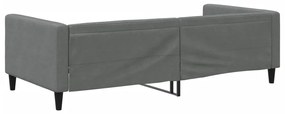 Sofá-cama 100x200 cm tecido cinzento-escuro