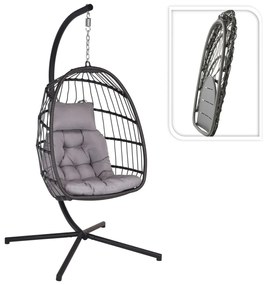 ProGarden Cadeira suspensa com base cinzento-escuro