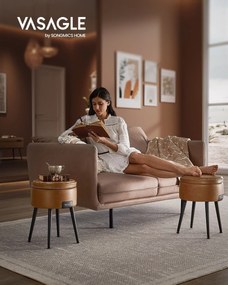 Banco com arrumação estilo meados do século Coleção EKHO Castanho Caramelo