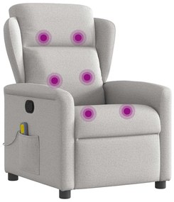 Cadeira de massagem reclinável tecido cinzento