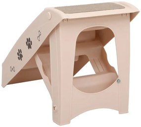 Escadas para cães dobráveis 62x40x49,5 cm cor creme